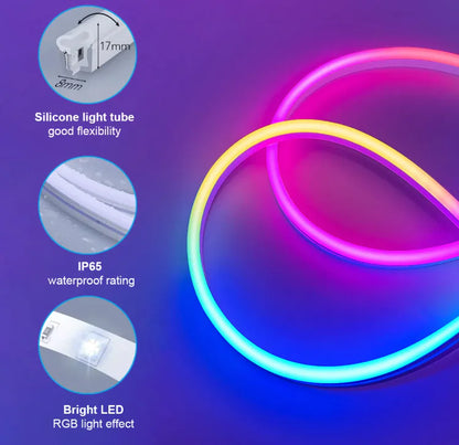 WiFi Smart LED Neon Strip - Intelligente RGB Beleuchtung für Smart Home