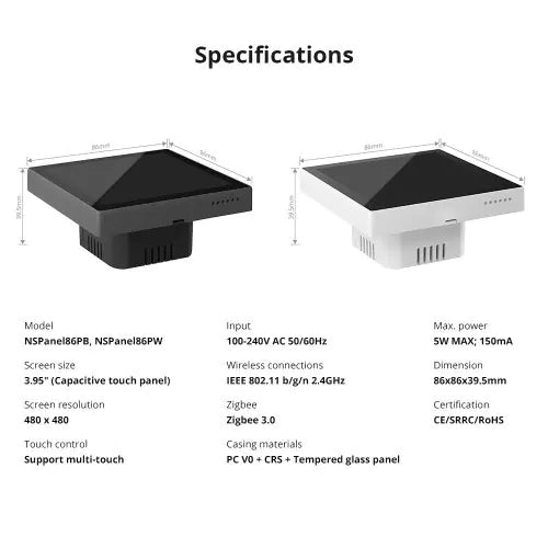 Zigbee 3.0 Smart Home Control Panel - Zentrale Steuerung mit Scene Control
